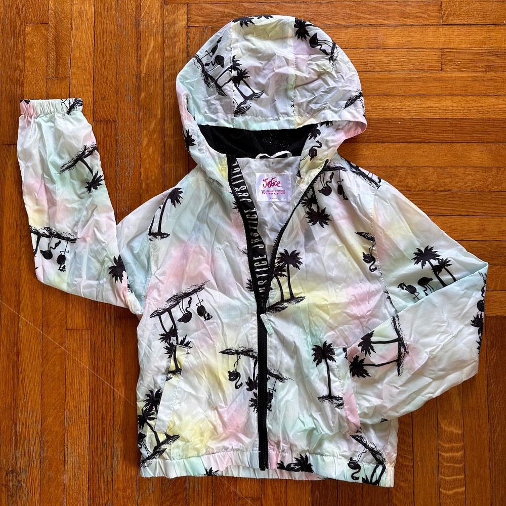 Justice wind breaker tropical pastel pattern